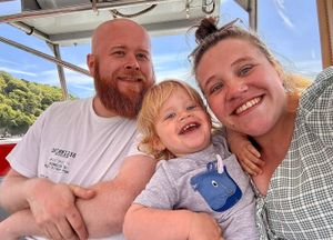 Olsen Sagers with mum Rebecca.  A two-year-old boy has been left too weak to walk after "constant tonsillitis" turned out to be rare blood cancer.  