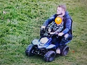 Supporting image for story: Quad bike rider with child on lap wanted as part of off road bike clampdown