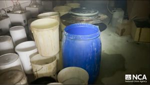 Inside one of the largest drugs laboratories ever found in the UK. Photo: National Crime Agency.