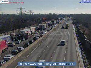 The M6 was at a standstill between junctions 3 and 2 southbound due to the incident. Photo: Motorway Cameras