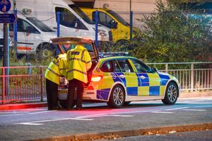 Police at the scene on the A461