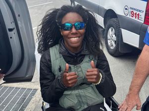 Tiffany Slaton when she was rescued in Fresno County, California, after being reported missing in the High Sierra for three weeks