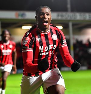 Courtney Clarke celebrates his goal.