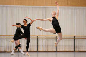 Dancers from the Birmingham Royal Ballet perform a rehearsal during the launch event for Black Sabbath - The Ballet, at the Patrick Studio in Birmingham Hippodrome. Photo: Jacob King/PA Wire.