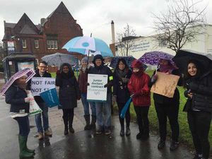 Junior doctors on strike outside Sandwell Hospital
