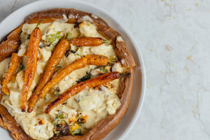 Lynette Jenkins - cauliflower cheese bake with a Yorkshire Pudding Crust