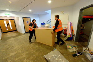 Agency workers tidy up at Tipton Green Junior School 