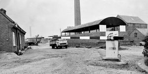 The entrance to Blockley's brickworks in Hadley on Monday, October 2, 1972. The story began 'Between 50 and 60 men who went on strike last week returned to their Hadley brickworks today to find themselves locked out, according to union officials. The men at Blockleys Ltd, who struck for higher piecework prices, decided on Saturday to return to work today. But said their union's regional official Mr Eric Timmins, their cards were removed from the clocking-in machine. 'The men could not clock in. This is a lockout,' said Mr Timmins, of the General and Municipal Workers' Union.'