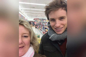 Supporting image for story: Steady Eddie: Redmayne fan Sarah enjoys a brush with fame