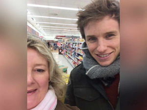 Supporting image for story: Steady Eddie: Redmayne fan Sarah enjoys a brush with fame