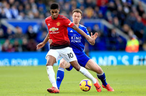 Jonny Evans in action for Leicester.