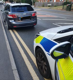 A car seized by Dudley Police after an insurance check