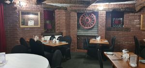 The restaurant makes use of the space on offer, fitting tables around the interior fixings
