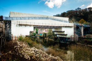 The Iron Bridge is now completely wrapped up
