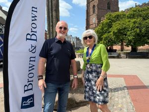 Mark Freeman from Brown & Brown and Karen Woodcock from All About Newport. Photo: All About Newport