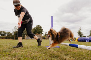 Julie Mills and Misha (Pomchi)