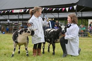 Sophie Handley, 4, and Jessica Handley, 9, from Market Drayton with Icicle and Iastone