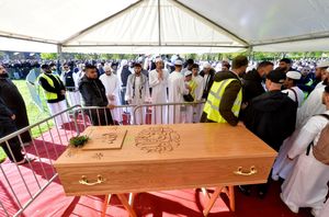 Crowds gathered for the funeral of teenage boxer Ali Tazeem 