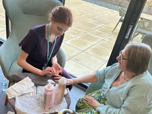 Supporting image for story: Beauty therapy students using skills to help care home residents