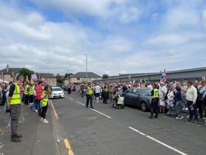 Supporting image for story: Anti-racism demonstrators stage counter-protest outside asylum seekers hotel
