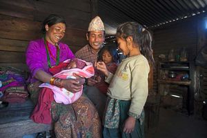 Terrified of another quake - Laxman with wife Deepmaya and three of their children