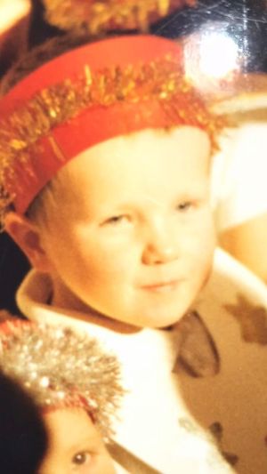 Harry as a child - dressed up in the nativity at primary school
