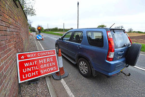 Traffic lights have been placed at the junction on the A464 to stop speeding traffic in its tracks