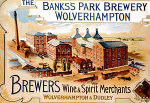 A poster from the early 1900s showing how Banks's brewery looked at the time