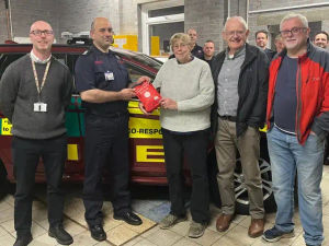 Supporting image for story: Healthcare group donate community accessible bleed control kit to Llanwrtyd Wells Fire Station