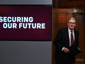 Prime Minister Sir Keir Starmer arrives to speak to the media in Downing Street, London after he hosted a video conference call with international leaders to discuss support for Ukraine