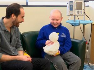 Supporting image for story: This robotic duck is designed to help comfort children with cancer