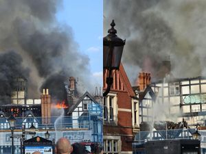 Supporting image for story: Dramatic video shows massive fire at West Midlands grade-II listed former hotel