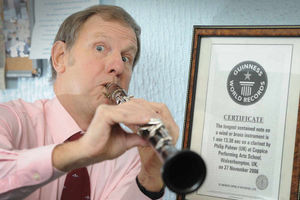 Supporting image for story: Blow me! Paratrooper turned musician still holds world record 10 years on