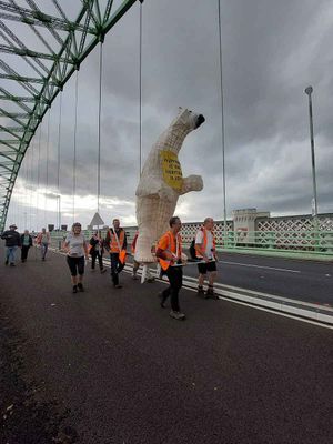 Crossing the bridge at Runcorn