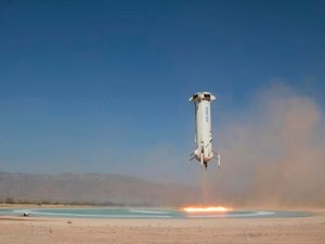 Supporting image for story: Jeff Bezos’s Blue Origin launches spacecraft higher than ever
