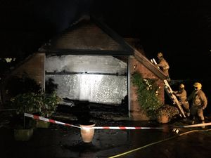 Supporting image for story: Dozens of firefighters tackle garage blaze near Bridgnorth