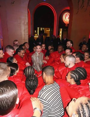 James and Katy Perry getting ready to perform