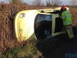 Supporting image for story: Car crashes into telegraph pole near Telford