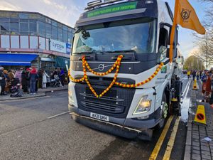 Even the street cleaning lorries were dressed up