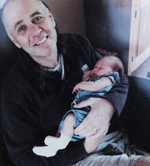 Richard Kelsall photographed in 2014 with granddaughter Amelia Elouise