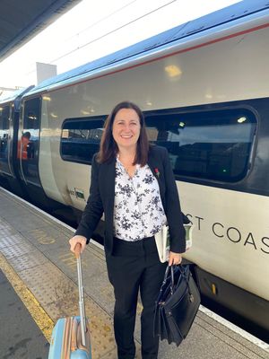 Shrewsbury's new Labour MP Julia Buckley setting off for her first day in Westminster.