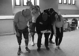 Rehearsal shots of cast for Reparation Island by the Driver Project and the Royal British Legion at the Birmingham Hippodrome
