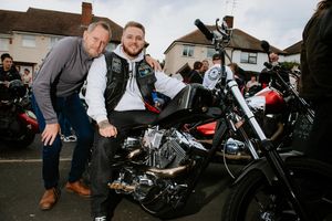 Ada Passey and Kiah Passey from Brierley Hill with his Jesse James Inspired 1650cc Ultima Hard Tail which is up for auction