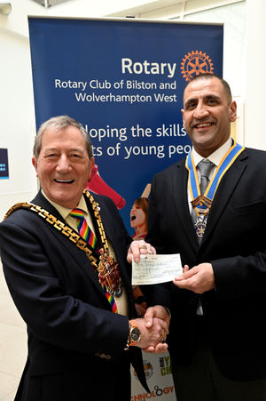Dr Michael Hardacre with Bilston Rotary Club Vice-President Bobby Singh