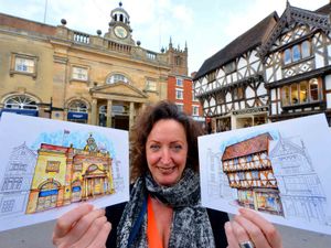 Supporting image for story: Artist Jilly puts Ludlow's historic buildings in the picture
