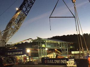 The new bridge lifted into position. Picture: Telford & Wrekin Council