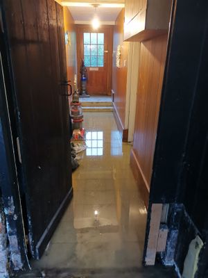 Pools of water in the hallways