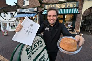 Eley's Pork Pies in Ironbridge and Richard Eley is delighted that MP Shaun Davies mentioned Eleys in Parliament , in reference to the cultural significance of the area. That means that Eleys has appeared in the Hansard (a written copy of all that is said in Parliament). Richard holds a copy in his hand.