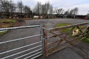 The gate to the business was locked on Friday morning