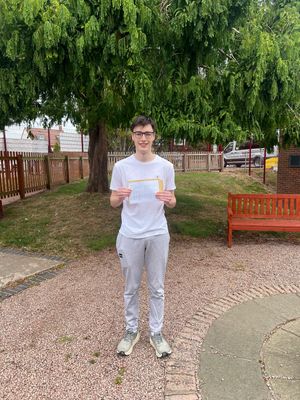 Jamie Symonds collected his GCSE results at Tenbury High Ormiston Academy this morning.
